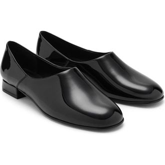 Mango Patent Faux Leather Flat in Black at Nordstrom, Size 6.5Us