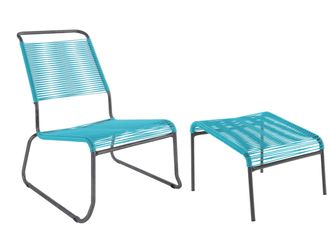 Schubiger M&ouml;bel Spaghetti-Kufen-Lounger-Hochlehner + Hocker S&auml;ntis