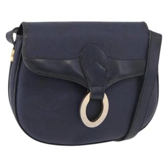 Dior Pre-owned Trotter Canvas Shoulder Bag - Dames - Pre-owned - Blauw - Maat: ONE Size Leer