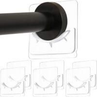 OEM Juego De 6 Soportes Para Barra De Cortina De Ducha, Adhesivo De Pared, Instalaci&oacute;n Sin Taladro, Soporte De Montaje Adhesivo Para Barra De Cortina, No 