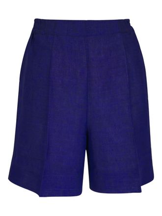 Kiton linen shorts - women - Linen/Flax - 42 - Blue