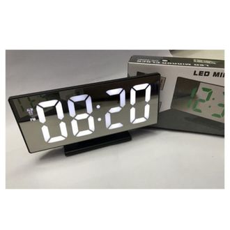 Trade Shop Trade Shop - Orologio Sveglia Datario Ds-3618l Specchio Termometro Digitale Da Tavolo Lcd