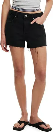 Cotton On Original Denim Cutoff Shorts in Leo Black at Nordstrom, Size 10