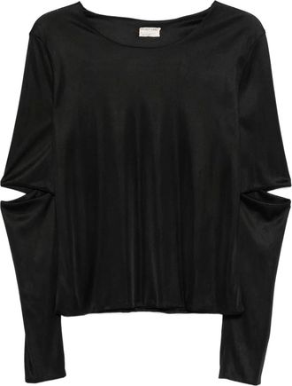 Helmut Lang Blusa con spacco anni 90 - Nero