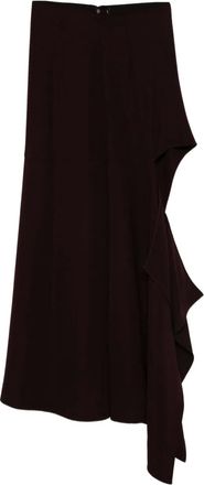 MUGLER Gonna asimmetrica con ruches - Rosso