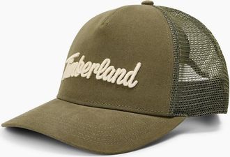 Timberland Mens 3D Logo Wordmark Trucker Cap - Green - Size: MENS