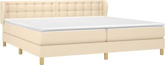 vidaXL Vidaxl - Cama Box Spring Con Colch&oacute;n Tela Color Crema 200x200 Cm