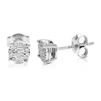 Vir Jewels 1/5 cttw Lab Grown Diamond Composite Earrings in Sterling Silver With Push Backs For Women