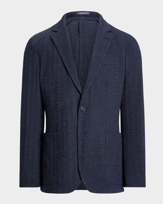 Ralph Lauren Purple Label Mens Hadley Hand-Tailored Herringbone Jacket