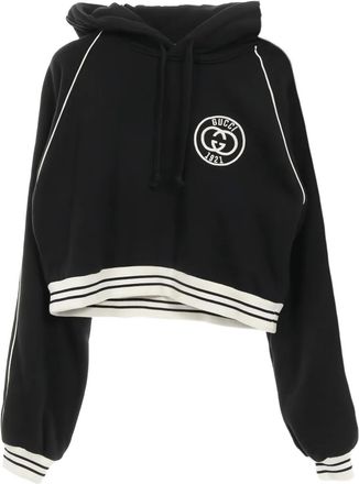 Gucci 2010s logo-embroidered hoodie - women - Cotton - M - Black
