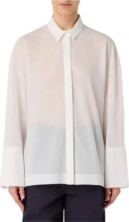 Max Mara Overhemden, Dames, Wit, M, Katoen, Sedan Shirt