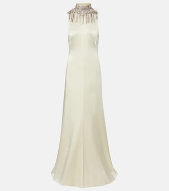 Alexander McQueen Embellished satin gown