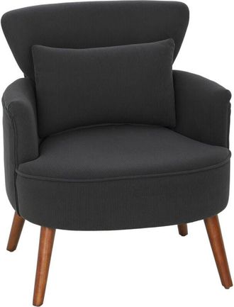 HOMCOM Armchair with Padded Seat and Backrest for Living Room, Black