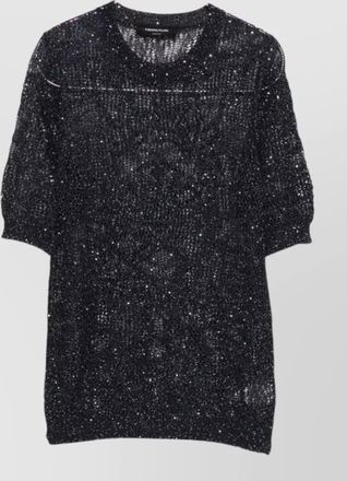 Fabiana Filippi crew neck sequin knit short sleeve top