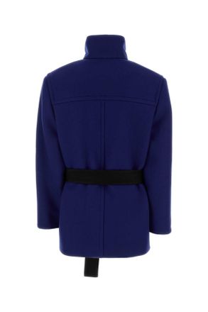 Saint Laurent Womens Blue Wool Jacket Bleuoutremer Exterior: Lining: Silk Giubbini