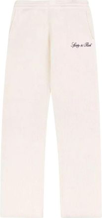 Sporty & Rich Cream Logo Broek - Dames - Straight fit broeken - Beige - XS - Broeken