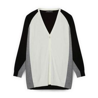 Fiorella Rubino Truien & Vesten, Dames, Veelkleurig, S, Nylon, Color Block Cardigan