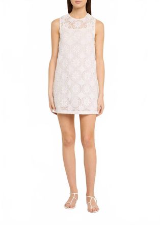 Ciao Lucia Indus Embroidered Shift Dress In White