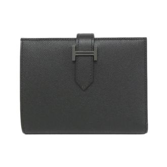 Herm&egrave;s Bearn Black Wallet (Bi-Fold) (Pre-Owned)