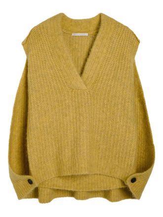 Maria McManus V-neck button cape - Yellow