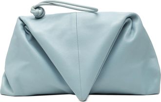 Bottega Veneta Pre-owned Womens Leather Bv Trine Angular Clutch - Light Blue - One Size