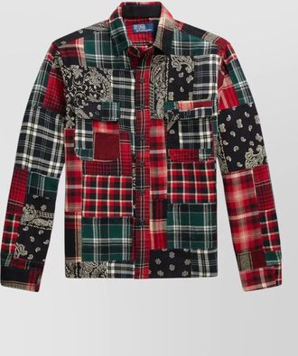 Ralph Lauren patchwork flannel check shirt jacket