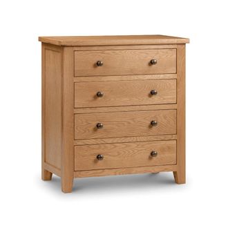 Julian Bowen Marlborough Chest Of Drawers With 4 Drawers 89x83cm - Oak - Julian Bowen | TJ Hughes