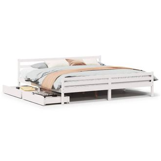 Berkfield Home Bed Frame without Mattress White 200x200 cm Solid Wood Pine