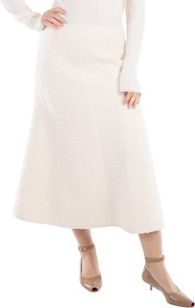 Chloé Ladies Eden White A-Line Boucle Midi Skirt, Brand Size 40 (US Size 8)