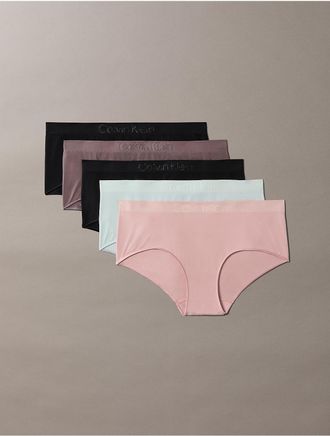 Calvin Klein Womens Bonded Flex Seamless 5-Pack Boyshort - Multi - XL