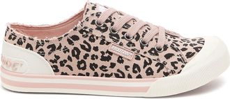 Rocket Dog Jazzin Leon Leopard Dames Casual Sneakers Lichtroze