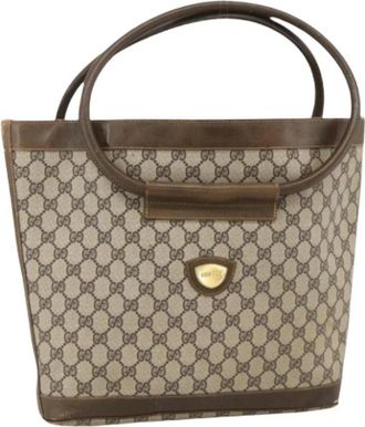 Gucci Pre-owned Vintage Tote Bag - Dames - Vintage Shopper - Beige - ONE Size - Leer - Vintage