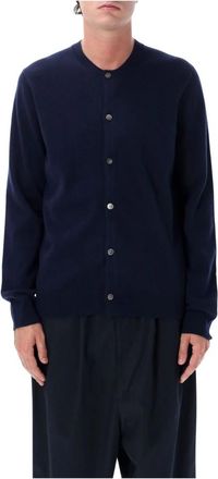 Comme Des Gar&ccedil;ons Merino Cardigan - Heren - Vesten - Blauw - L - Wol - Truien & Vesten