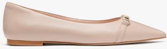 Kate Spade New York Womens Hallie Smooth Leather Flat - Beige - Size UK 8.5