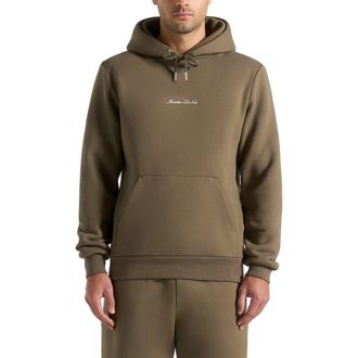 Mani&egrave;re De Voir Signature Regular Fit Hoodie in Olive at Nordstrom, Size Xx-Large