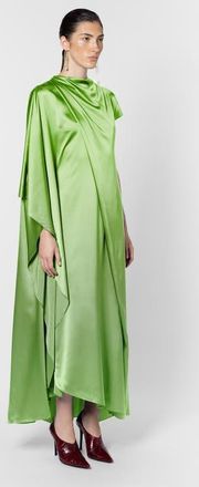 Roksanda Ilincic Green Asytmetric Draped Silk Hiba Dress in Meadow at Nordstrom, Size 10