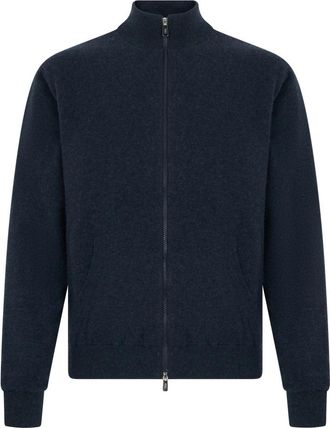 Fedeli Favonio Volledige Rits Vest - Heren - Vesten - Blauw - L - Wol - Truien & Vesten