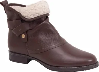 Bottero Womens Leather Pelo Short Boot In Burnish Wood/brown