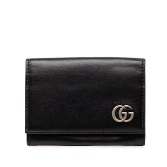 Gucci Pre-owned Gucci GG Marmont Calfskin Card Case Mens TUUKNH1L1090DS72