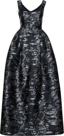 John Richmond Rwa 25318Ve Lange Jurk - Dames - Avondkleed - Zwart - S - Polyester - Kleedjes
