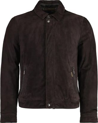 Moorer Anfossi zip-up leather jacket - Bruin