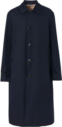 Burberry single-breasted hooded coat - men - Cotton/Viscose - 44 - Blue