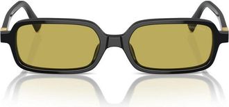Miu Miu MU11ZSF16K07O Yellow Lens Sunglasses - Black