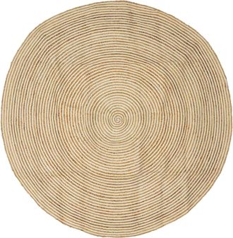 vidaXL Alfombra De &Aacute;rea Blanco &Oslash; 180 Cm Yute Vidaxl