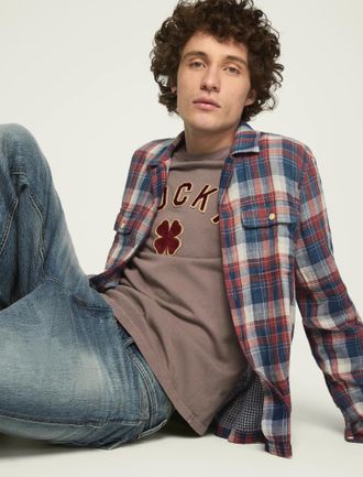 Lucky Brand Mens Plaid Double Gauze Shirt