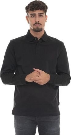 HUGO BOSS Tile Micro Print Polo Shirt - Heren - Polos - Zwart - S - Katoen - Tops