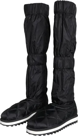 Dolce & Gabbana Mens Black Quilted High Top Boots Sneakers Shoes Fabric