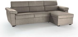 Dmora Dmora - Sof&aacute; Fijo Con Pen&iacute;nsula Ceto, Sof&aacute; Esquinero Para Sal&oacute;n, Acolchado, Desenfundable, Calidad 100% Made In Italy, 285x160 H100 Cm, Gris Claro