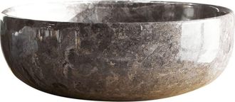 Tikamoon Lavabo redondo de mármol gris claro