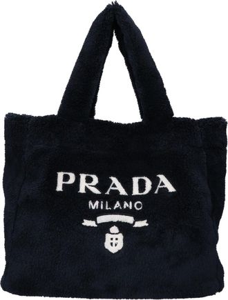 Prada Black White Fabric Tote Bag (Pre-Owned)